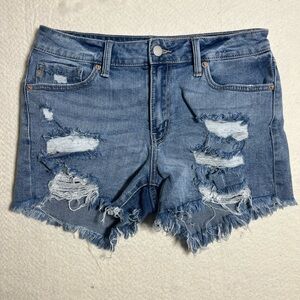 Just USA Distressed Blue Denim Jean Shorts